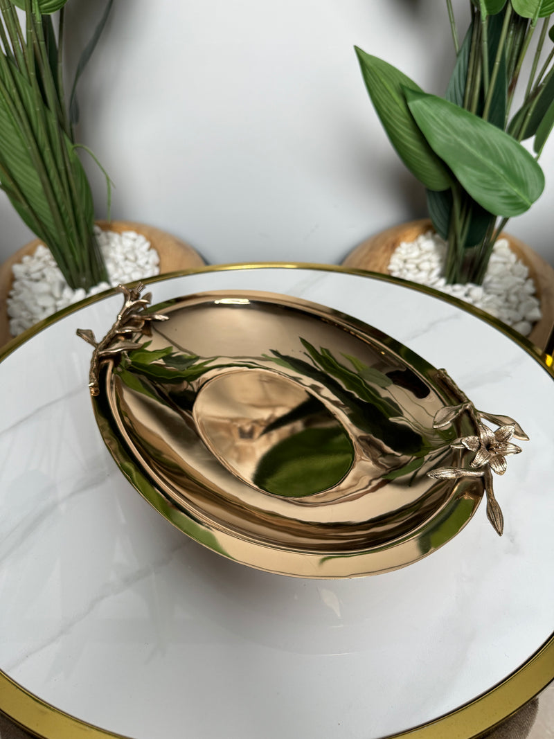 Plateau Chrome Bronze Floral ✨🌿