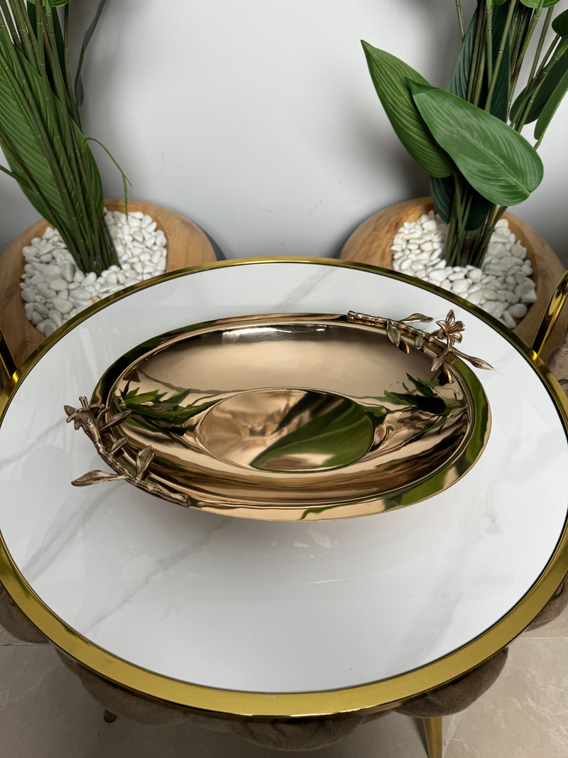 Plateau Chrome Bronze Floral ✨🌿